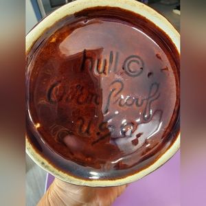 Hull Brown Drip Pottery Sugar Bowl with lid, oven-proof, vintage